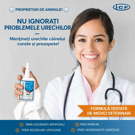 Clorexyderm Oto Piu solutie otica, caini si pisici, 150 ml